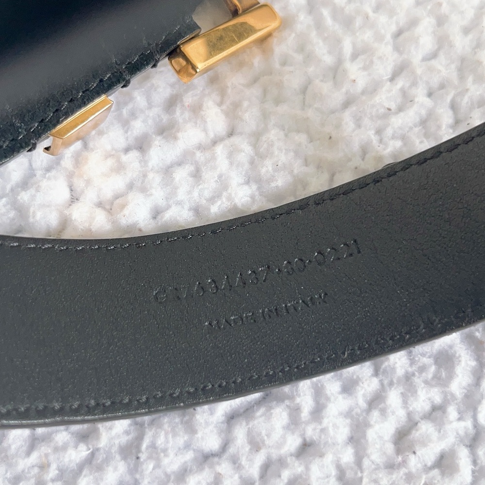 Saint Laurent  YSL Cassandre Belt With Square Buckle  In Suede - Picture 13 of 16